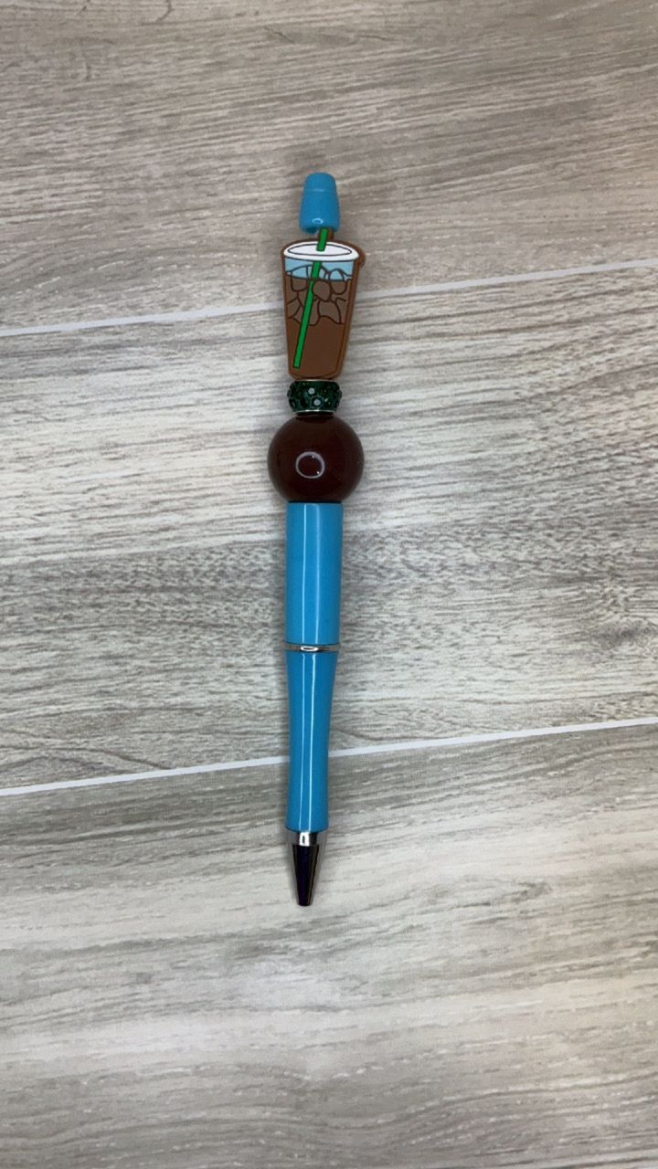 Blue pen with Ice Coffee focal