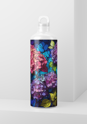 Hydrangea Stained Glass - 20oz Skinny wrap only