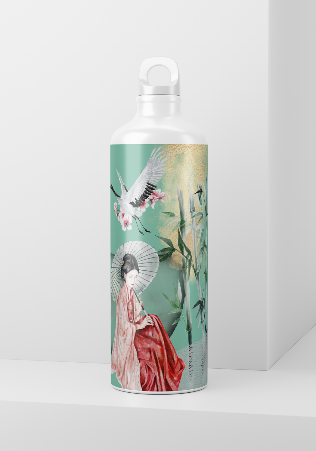 Asia Style Girl with Crane - 20oz Skinny wrap only
