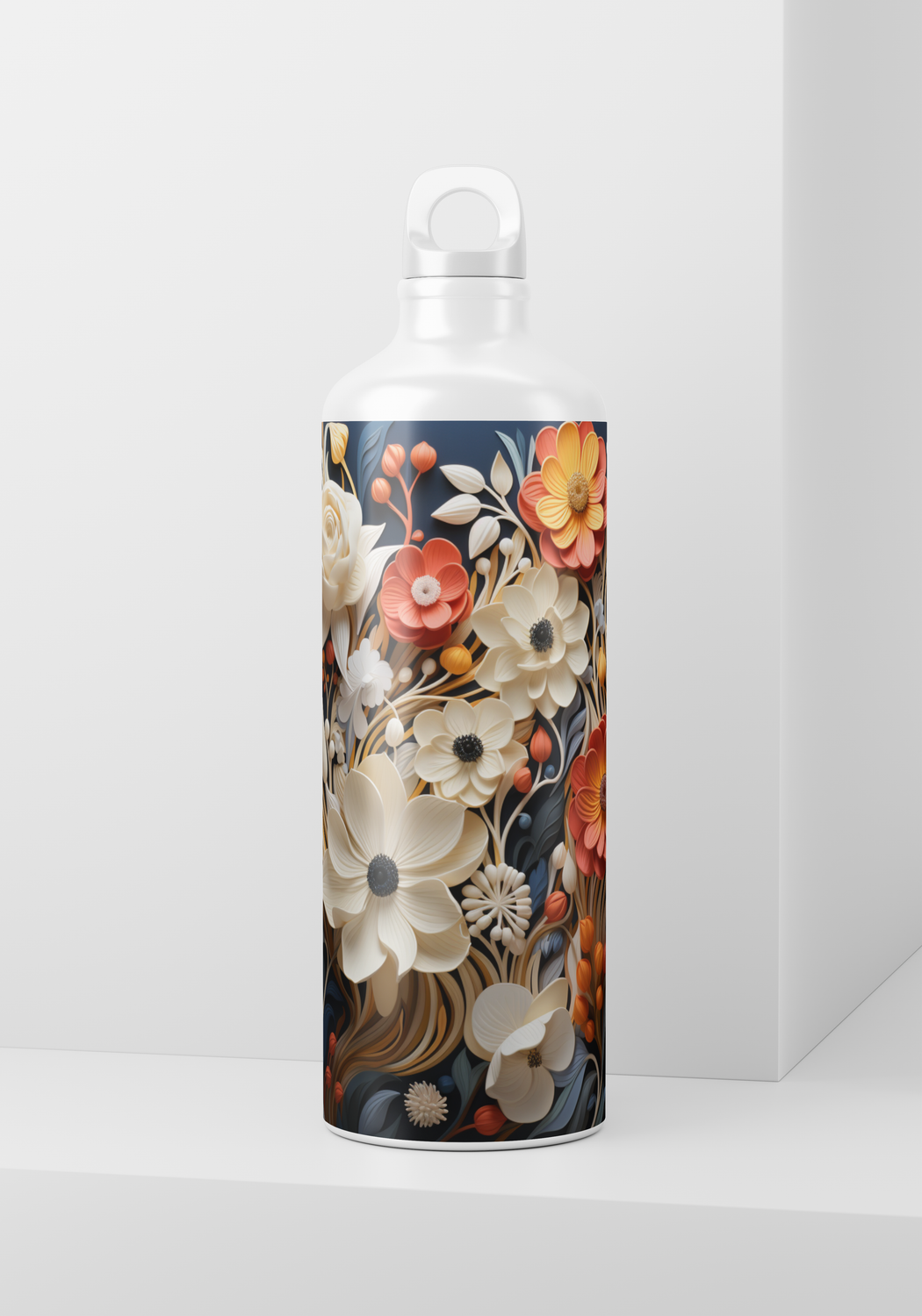 Orange and White 3D Style Floral