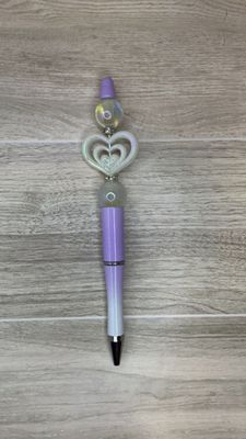 Light Purple pen with Triple White Heart focal