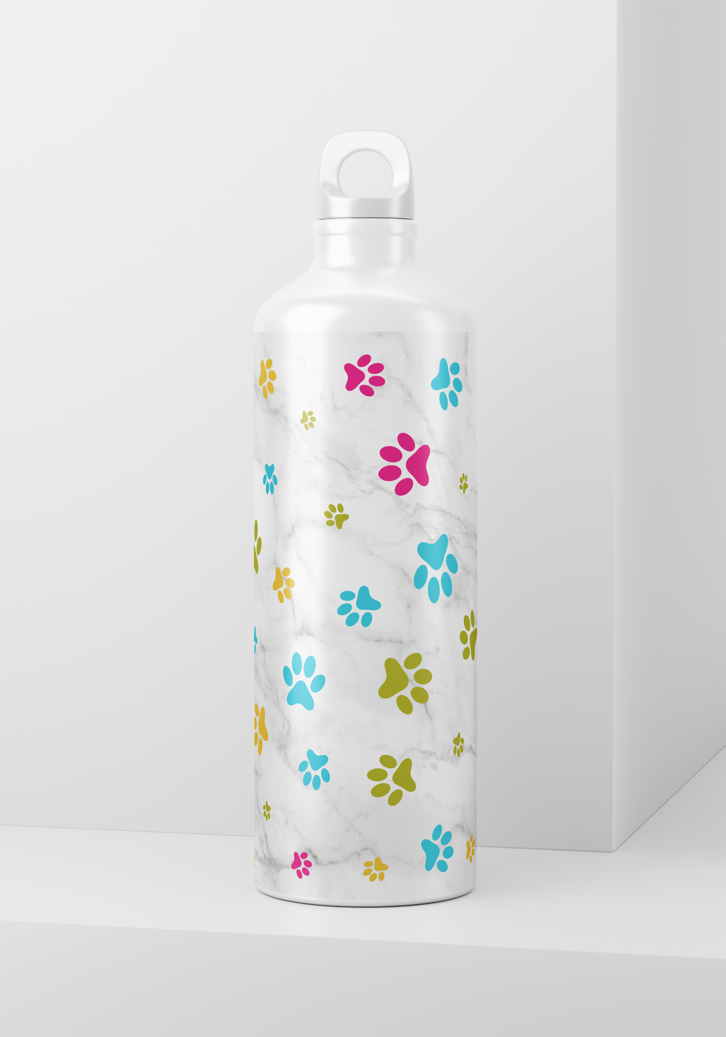 Colorful Paw Prints - 20oz Skinny wrap only