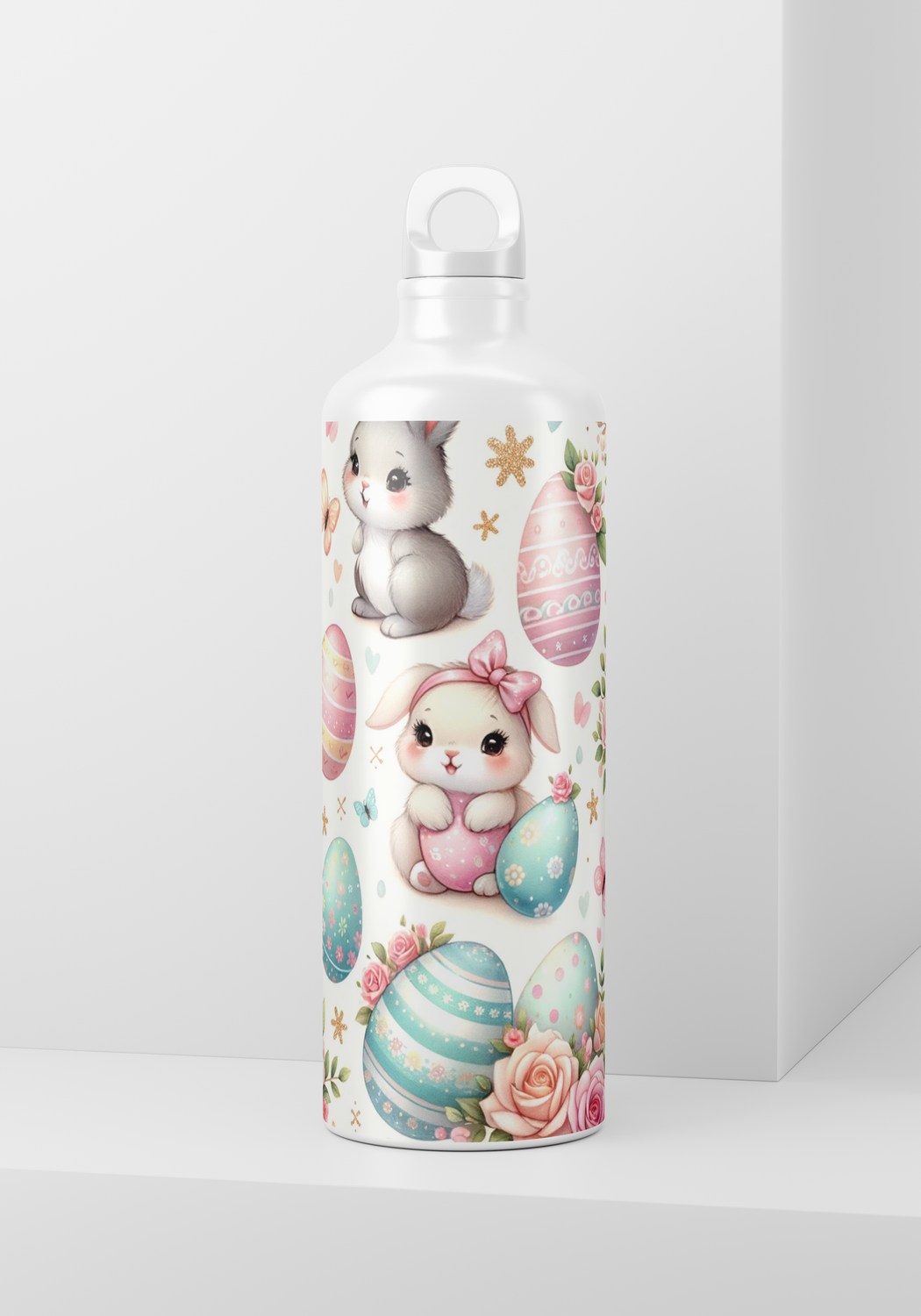 Small Bunnies with Decorated Eggs