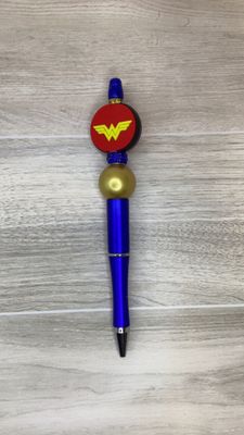 Blue pen with Women Superhero focal