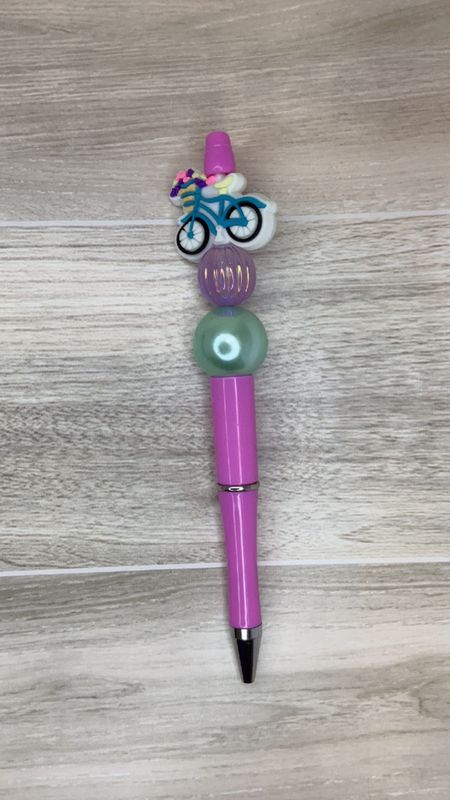 Pink pen with Bicycle focal
