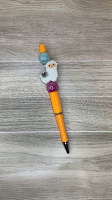 Orange pen with Llama focal