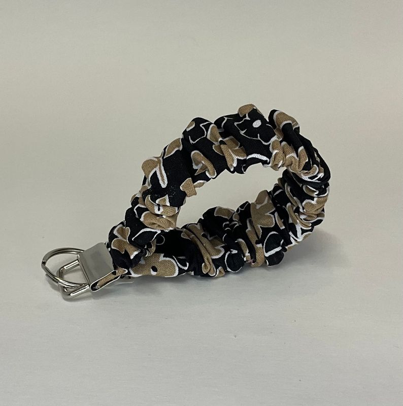 Black with Beige Flowers
