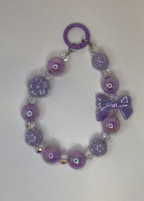 Purple key/phone chain with bow