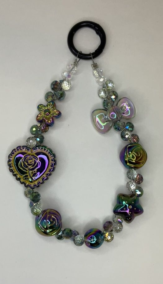 Black key/phone chain with roses