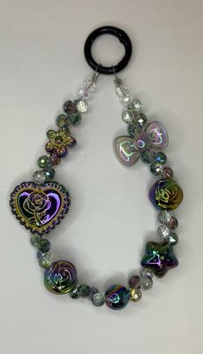 Black key/phone chain with roses