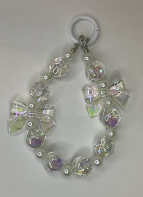 White and Clear key/phone chain