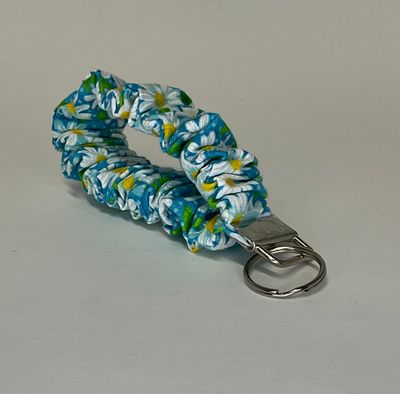 Baby blue with white daisy flowers
