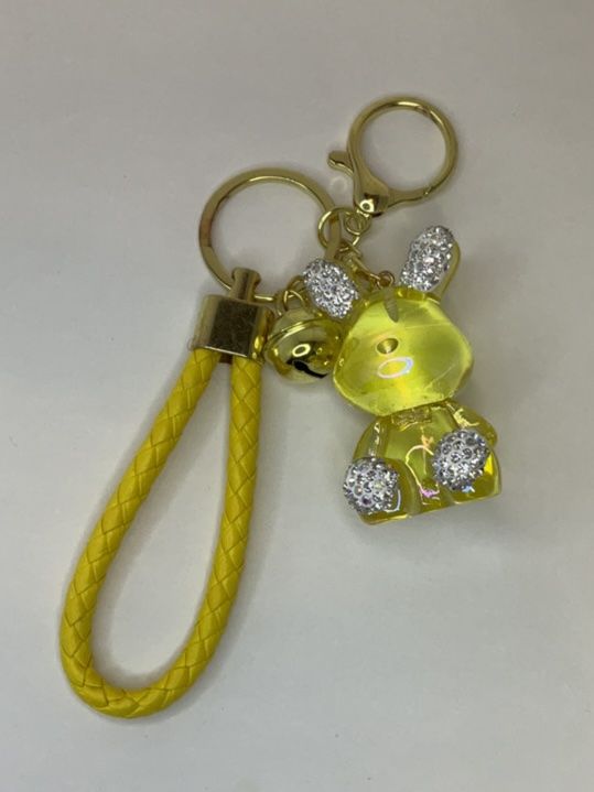 Yellow Acrylic Bunny key/phone chain