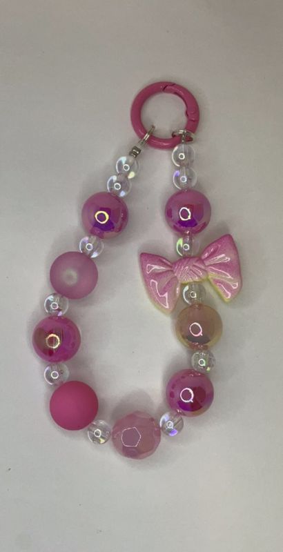 Pink key/phone chain with bow