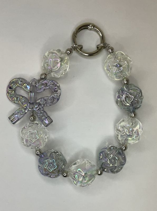 Clear and Gray key/phone chain