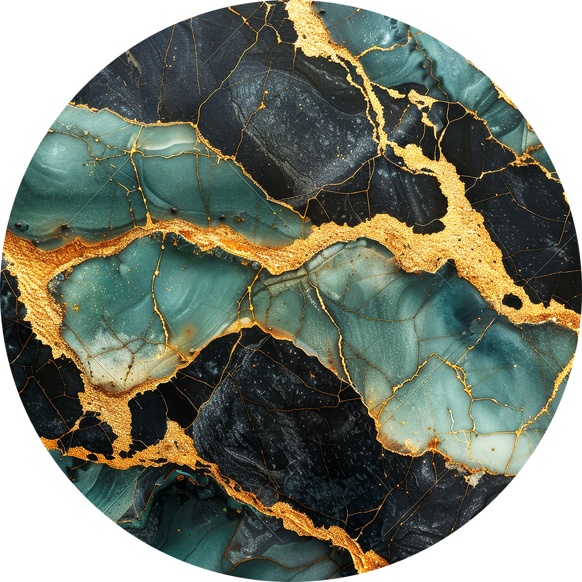 Green and Gold Marble Car Coaster