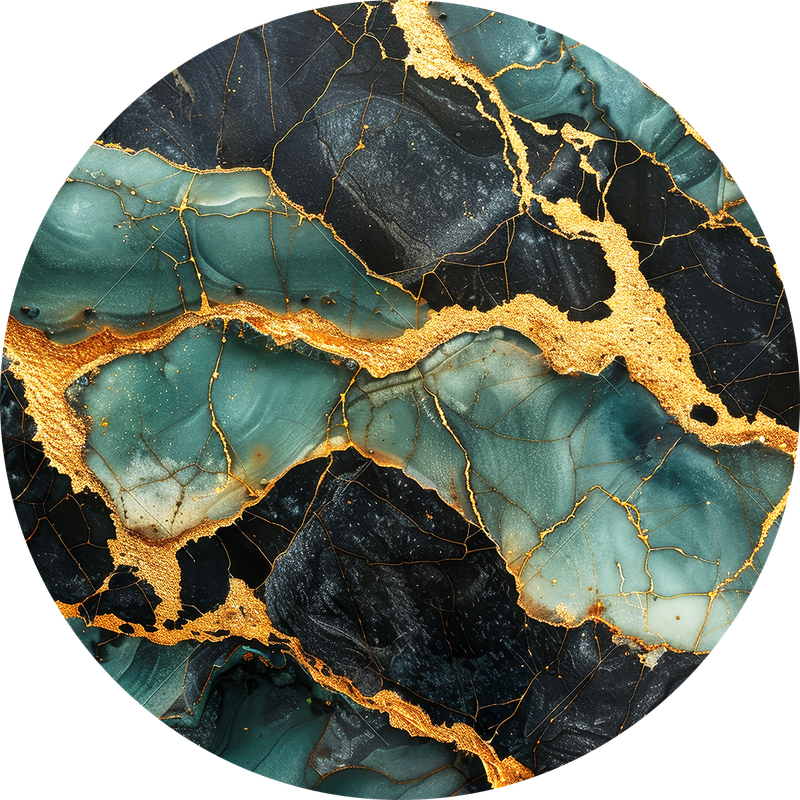 Green and Gold Marble Car Coaster