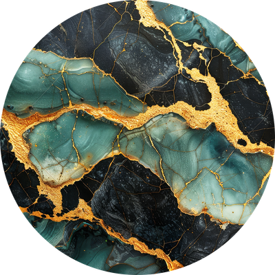 Green and Gold Marble Car Coaster