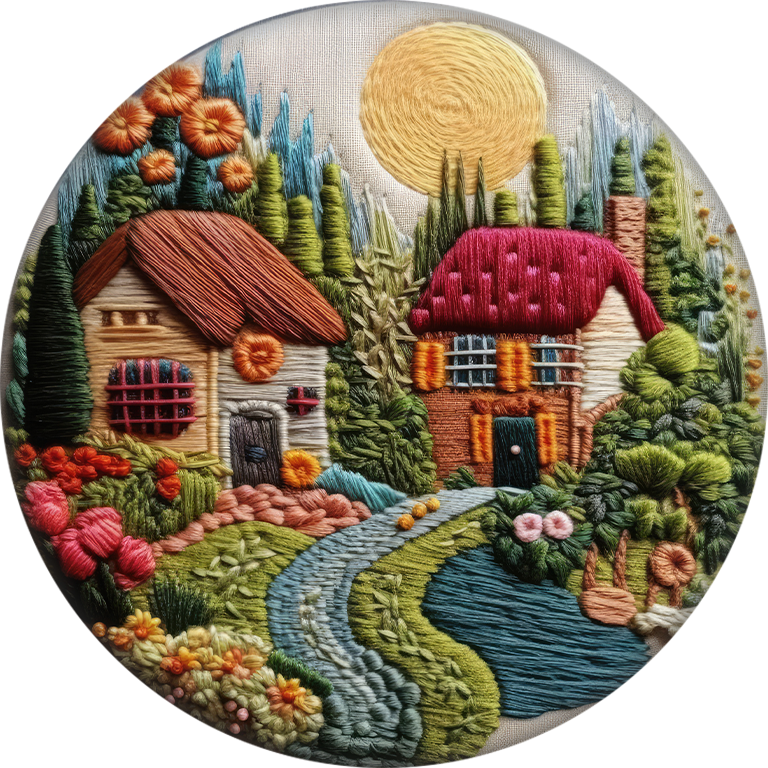 Cottage Scene Car Coaster