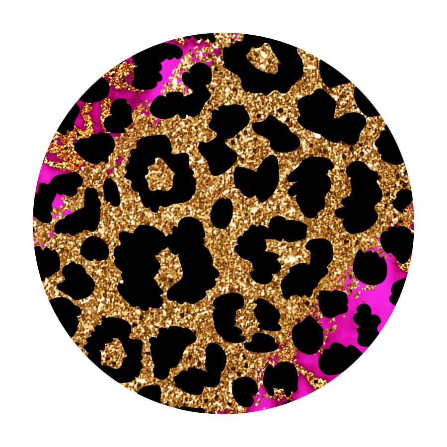 Leopard Print with Pink Car Coaster