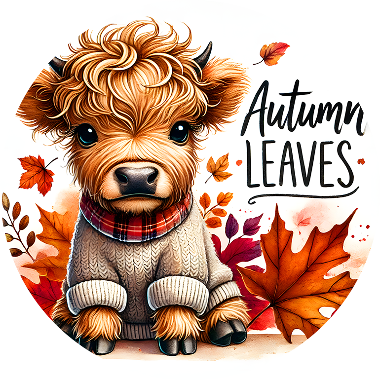 Cute Autumn Highland Cow Car Coaster