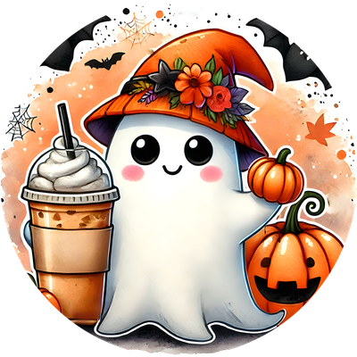 Ghost with Ice Latte Car Coaster