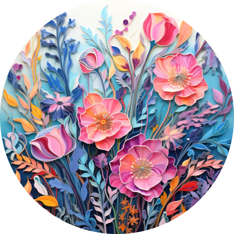Vibrant Flowers Car Coaster