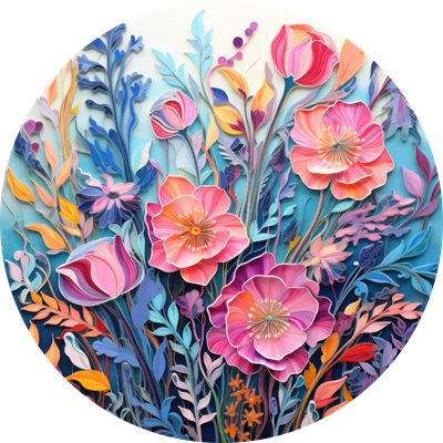 Vibrant Flowers Car Coaster