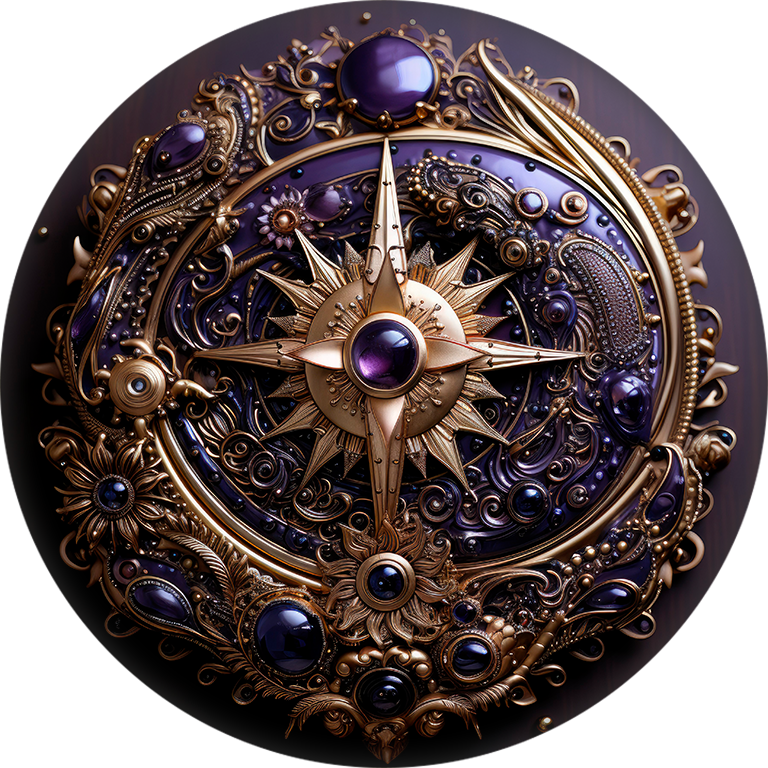 Purple and Gold Ornate Car Coaster