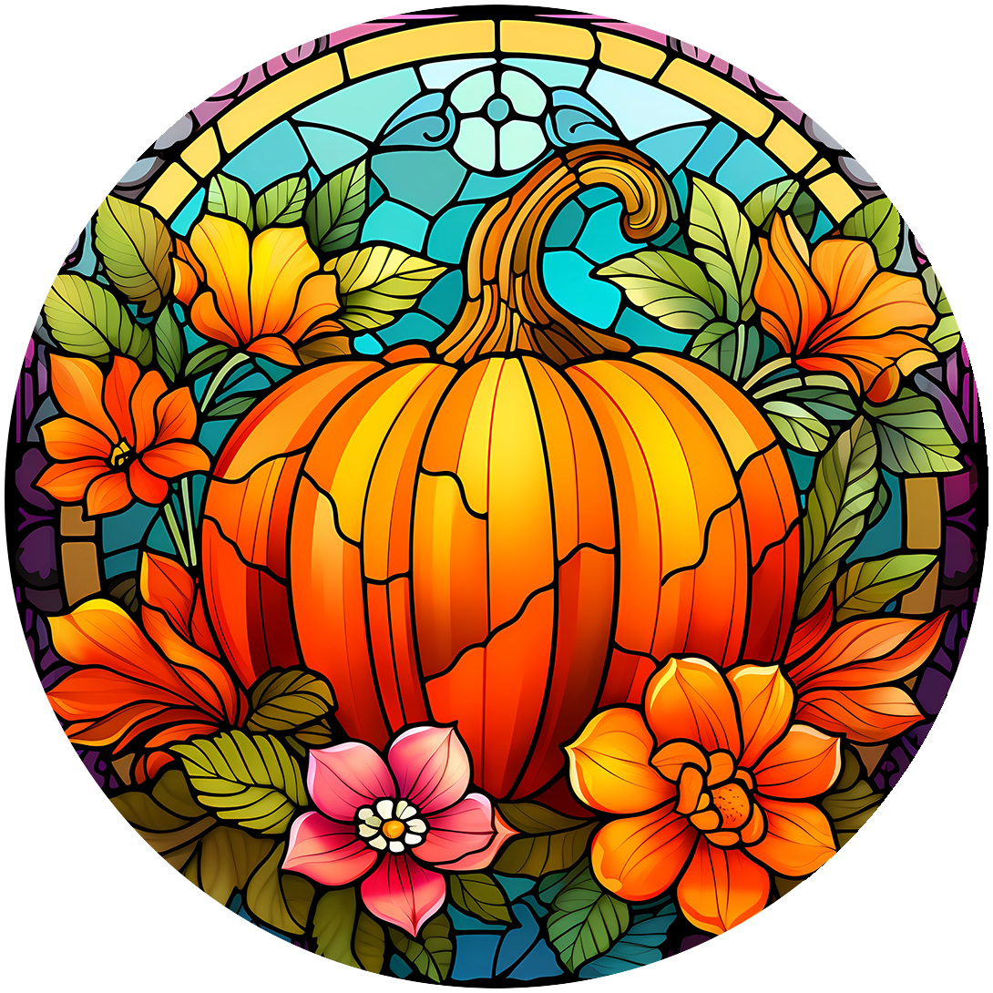 Stain Glass Pumpkin Car Coaster