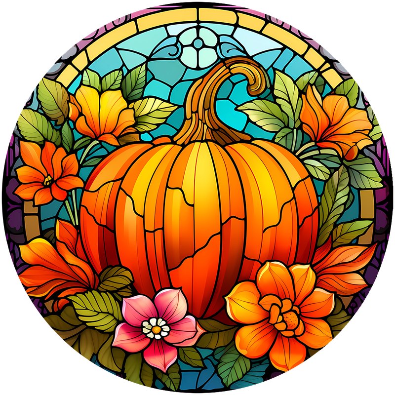 Stain Glass Pumpkin Car Coaster