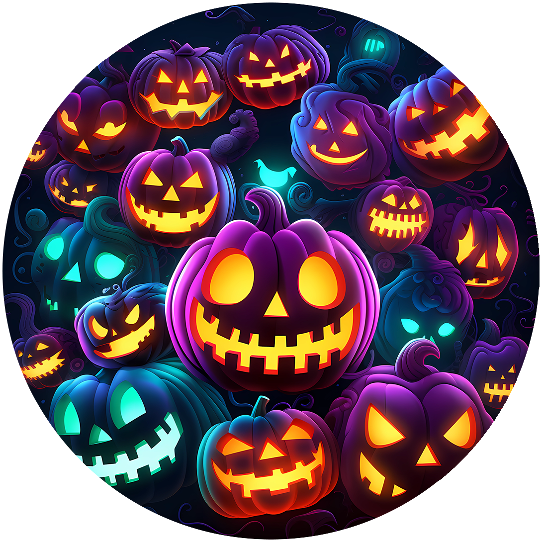 Teal and Purple Pumpkins Car Coaster