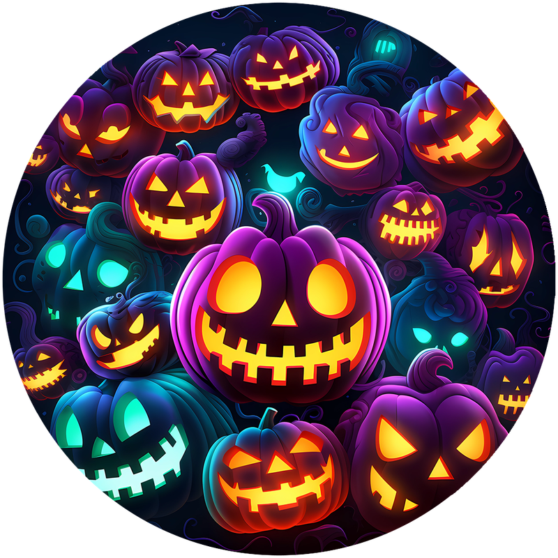 Teal and Purple Pumpkins Car Coaster