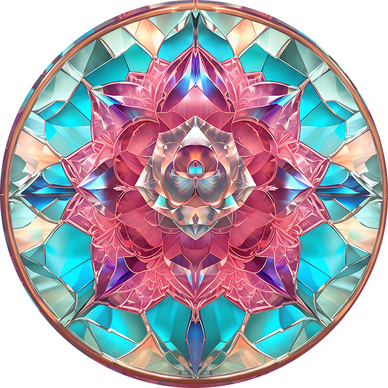 Blue, Pink Glass Flower Car Coaster