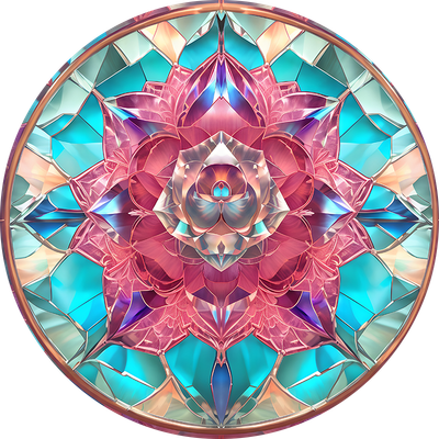 Blue, Pink Glass Flower Car Coaster
