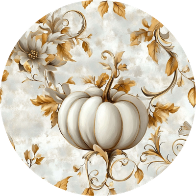Fancy White Pumpkin Car Coaster