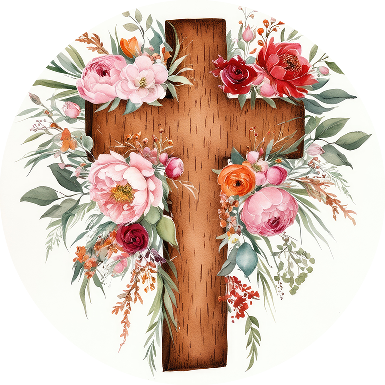Floral Cross Car Coaster