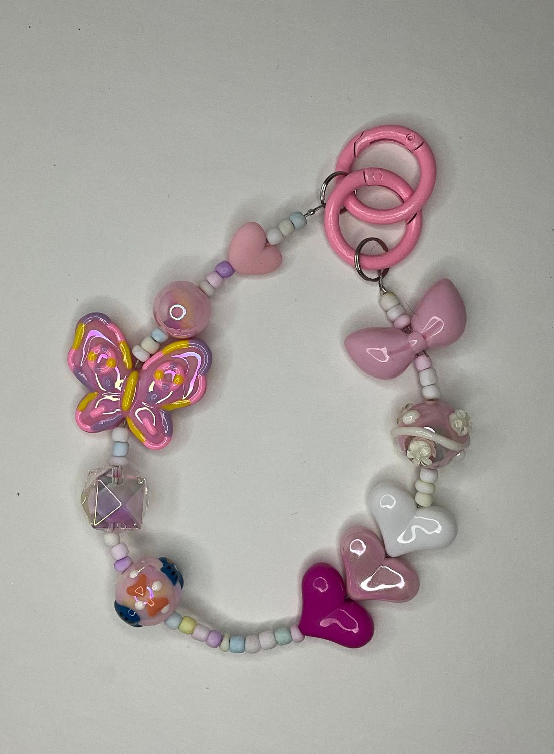 Pink Butterfly Key/Phone Chain