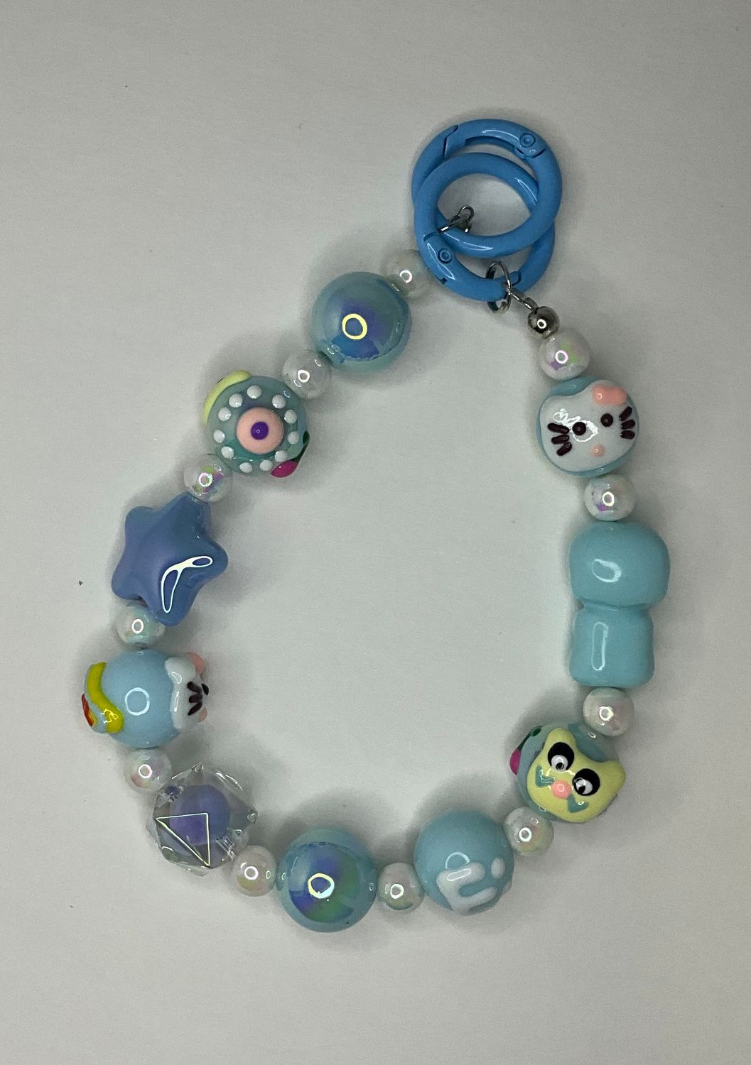 #D Blue Bead Key/Phone Chain