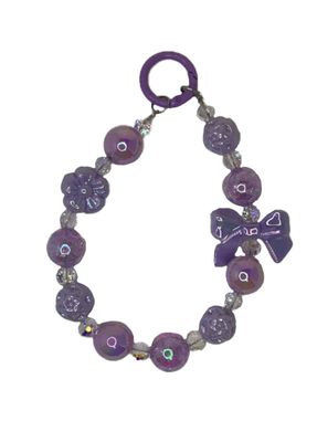 Purple key/phone chain with bow