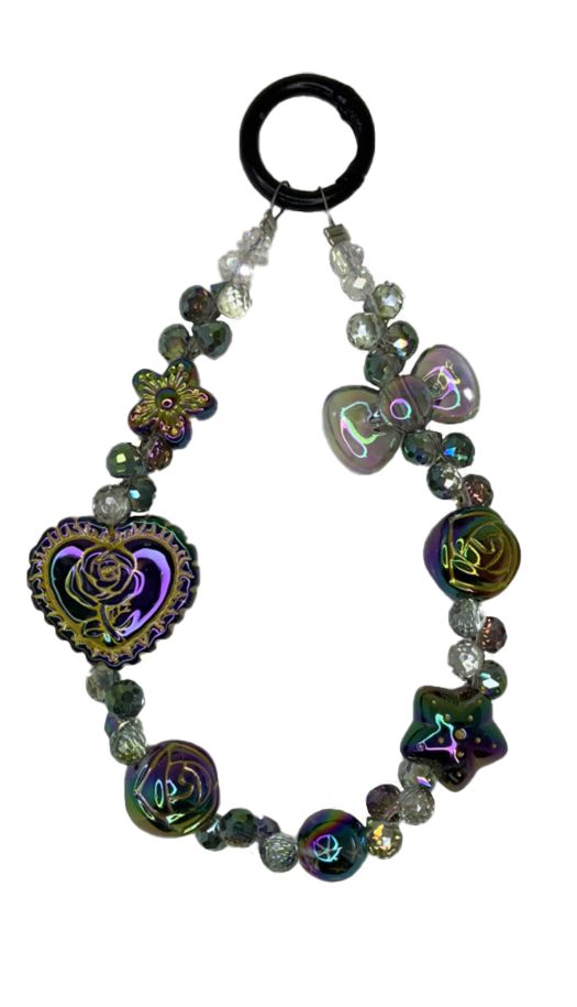 Black key/phone chain with roses