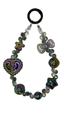 Black key/phone chain with roses