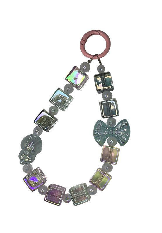 Blue Boe and Square Bead Key/Phone Chain