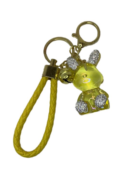 Yellow Acrylic Bunny key/phone chain