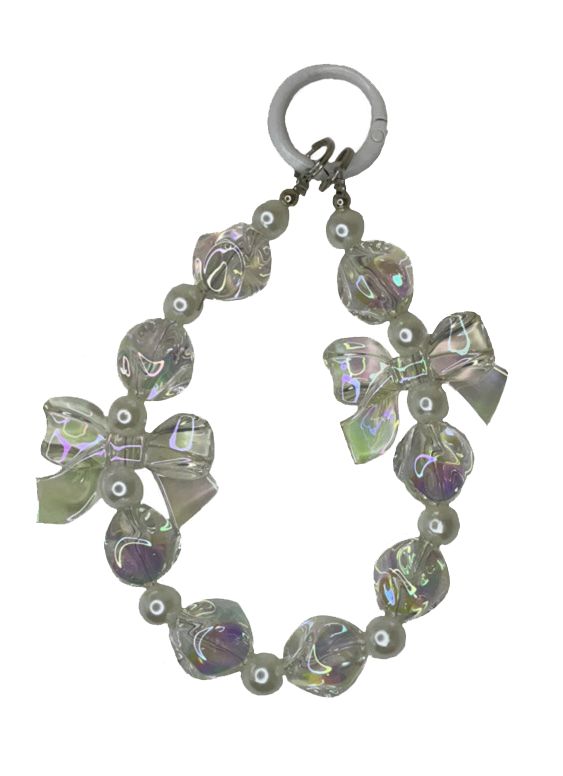 White and Clear key/phone chain