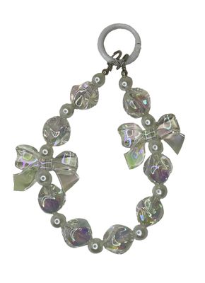 White and Clear key/phone chain