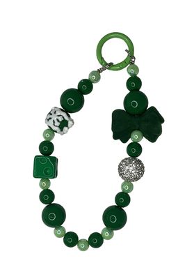 Green Bead with Bow Key/Phone Chain