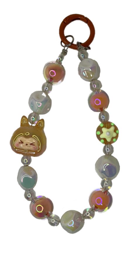 Orange and White key/phone chain