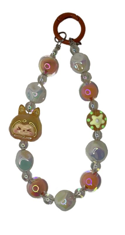 Orange and White key/phone chain