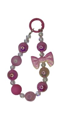 Pink key/phone chain with bow